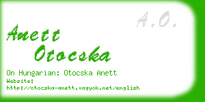 anett otocska business card